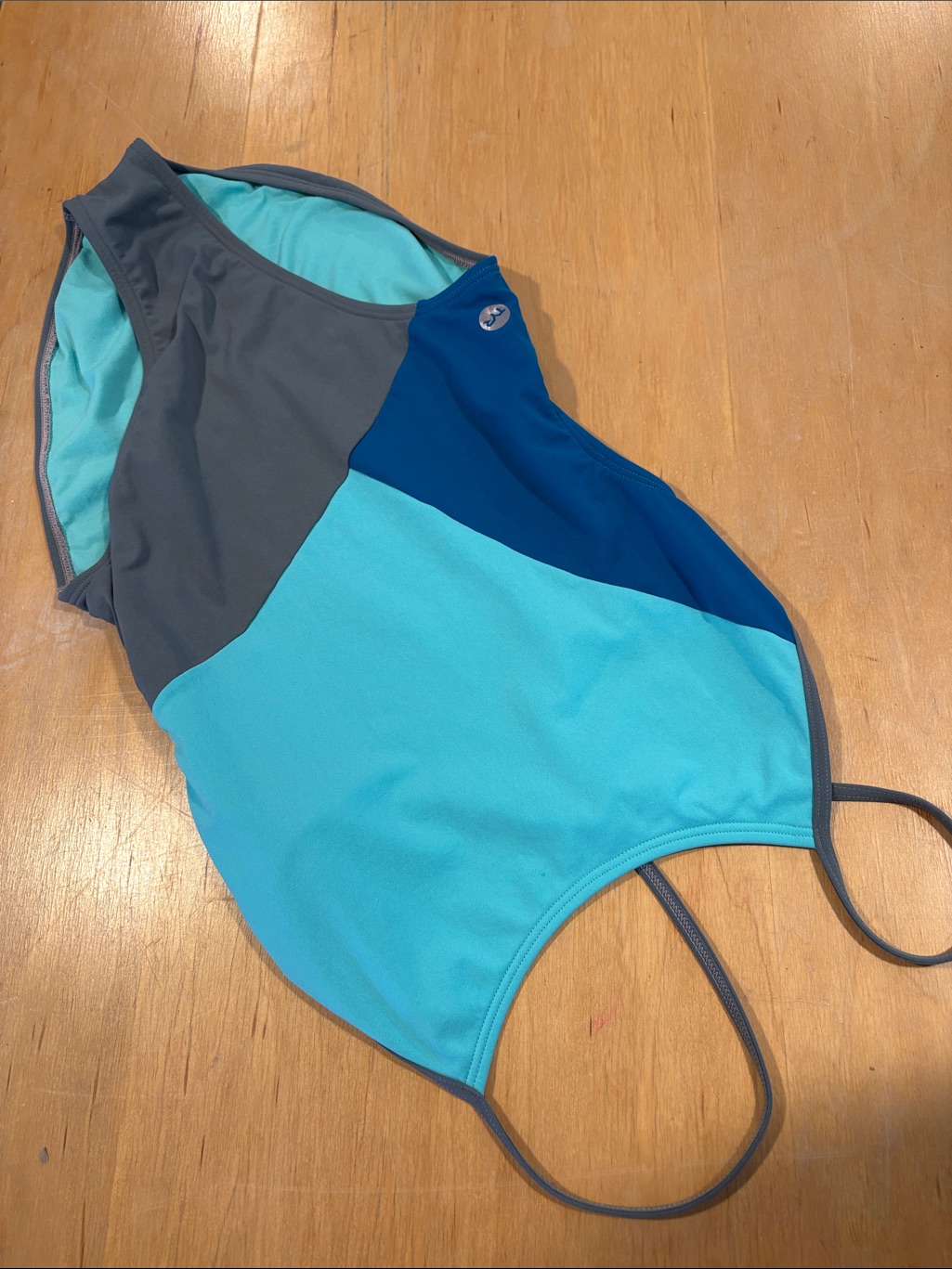 Tyr Teal, Navy & Gray Colorblock One-Piece Swim Suit